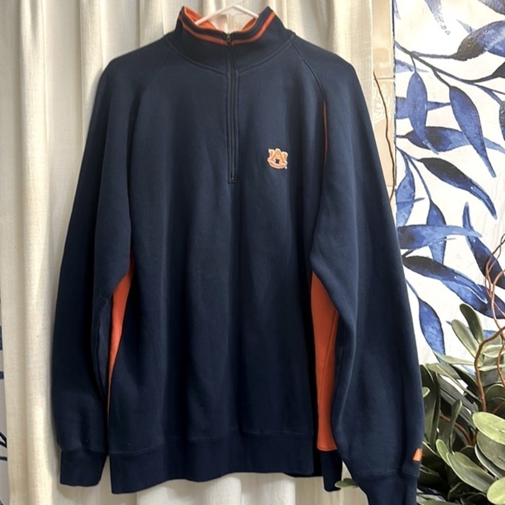 Russell Athletic Team Issue Long Sleeve Auburn University 3/4 Zip Pullover L